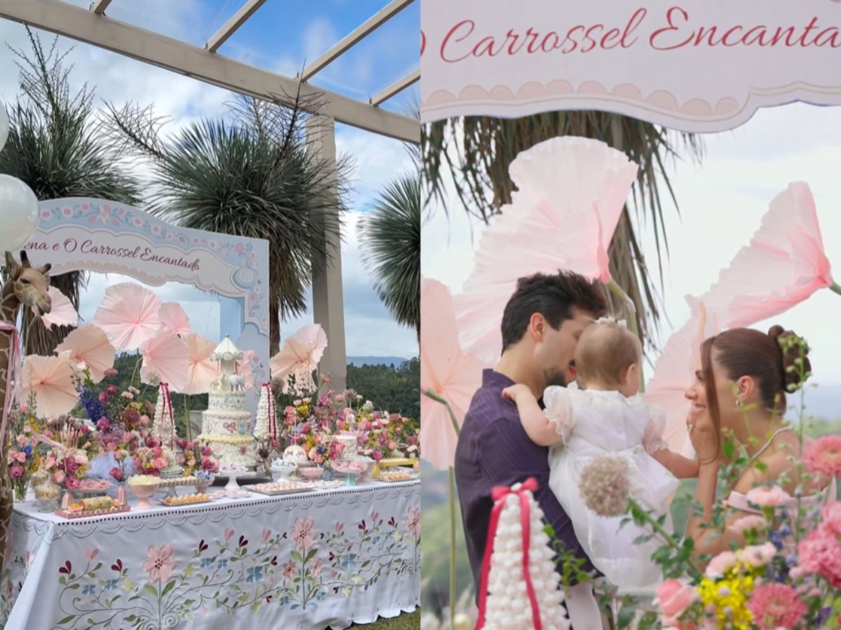 Festa encantada: família e emoção marcam o primeiro aniversário de Serena, filha de Luan Santana e Jade Magalhães